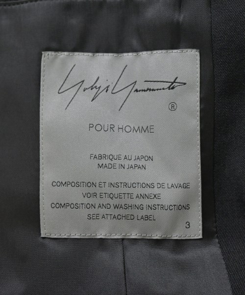 yohji yamamoto POUR HOMME（ヨウジヤマモトプールオム）テーラードジャケット 黒 サイズ:3(M位) メンズ/2200716606024