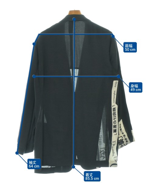 yohji yamamoto POUR HOMME（ヨウジヤマモトプールオム）カジュアルジャケット 黒 サイズ:2(S位) メンズ/2200718014032