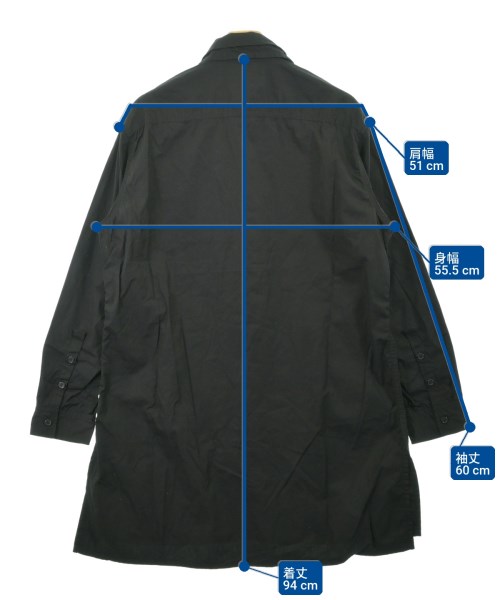 yohji yamamoto POUR HOMME（ヨウジヤマモトプールオム）カジュアルシャツ 黒 サイズ:2(S位) メンズ/2200719574047