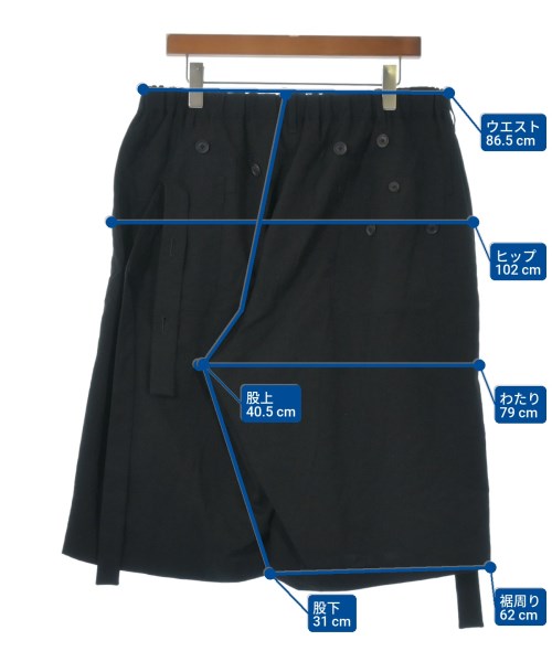 yohji yamamoto POUR HOMME（ヨウジヤマモトプールオム）ショートパンツ 黒 サイズ:4(L位) メンズ/2200635331021