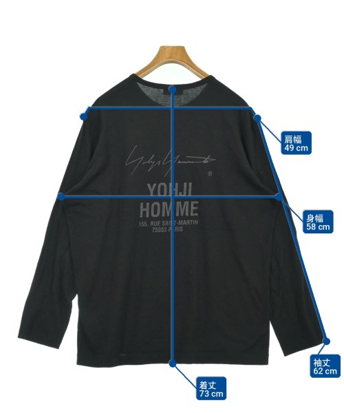 yohji yamamoto POUR HOMME（ヨウジヤマモトプールオム）Tシャツ・カットソー 黒 サイズ:3(M位) メンズ/2200702481055