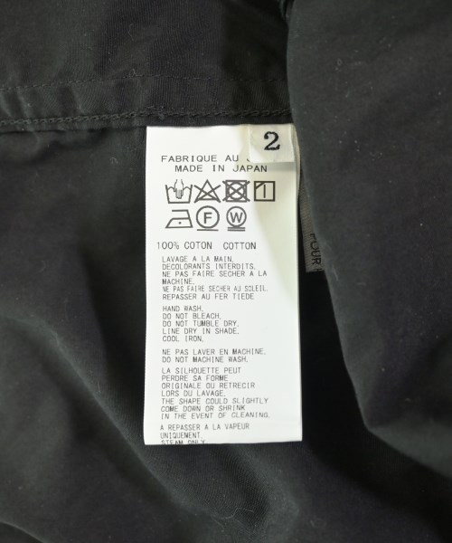 yohji yamamoto POUR HOMME（ヨウジヤマモトプールオム）カジュアルシャツ 黒 サイズ:2(S位) メンズ/2200703525093