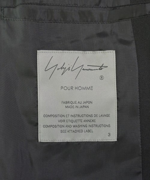 yohji yamamoto POUR HOMME（ヨウジヤマモトプールオム）チェスターコート 黒 サイズ:3(M位) メンズ/2200703768018