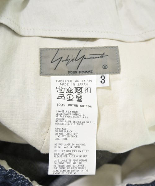 yohji yamamoto POUR HOMME（ヨウジヤマモトプールオム）デニムパンツ 紺 サイズ:3(M位) メンズ/2200706808025