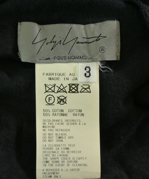 yohji yamamoto POUR HOMME（ヨウジヤマモトプールオム）Tシャツ・カットソー 黒 サイズ:3(M位) メンズ/2200708000021