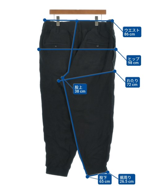 yohji yamamoto POUR HOMME（ヨウジヤマモトプールオム）スウェットパンツ 黒 サイズ:3(M位) メンズ/2200663723249