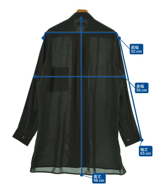 yohji yamamoto POUR HOMME（ヨウジヤマモトプールオム）カジュアルシャツ 黒 サイズ:2(S位) メンズ/2200663777068