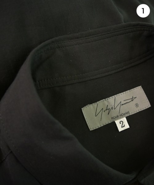 yohji yamamoto POUR HOMME（ヨウジヤマモトプールオム）カジュアルシャツ 黒 サイズ:2(S位) メンズ/2200663777068