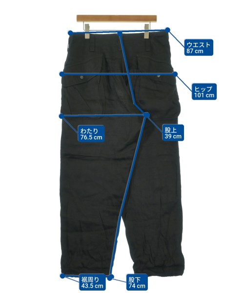 yohji yamamoto POUR HOMME（ヨウジヤマモトプールオム）カーゴパンツ 黒 サイズ:3(M位) メンズ/2200664760113