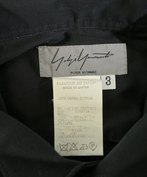 yohji yamamoto POUR HOMME（ヨウジヤマモトプールオム）カジュアルシャツ 黒 サイズ:3(M位) メンズ/2200664760267