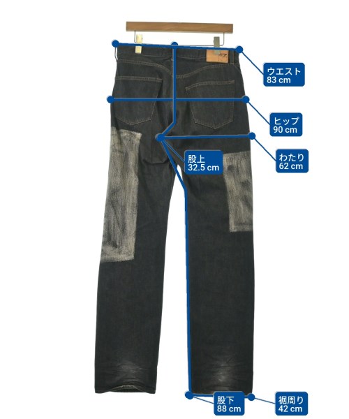 yohji yamamoto POUR HOMME（ヨウジヤマモトプールオム）デニムパンツ 黒 サイズ:1(XS位) メンズ/2200666754035