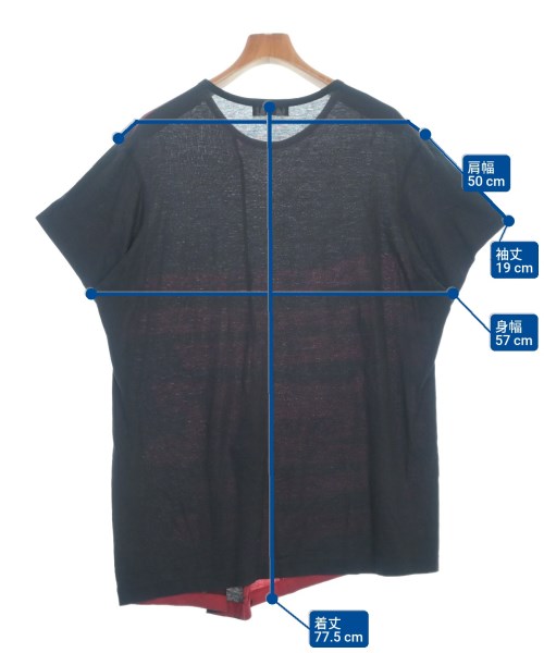 yohji yamamoto POUR HOMME（ヨウジヤマモトプールオム）Tシャツ・カットソー 黒 サイズ:3(M位) メンズ/2200669721010