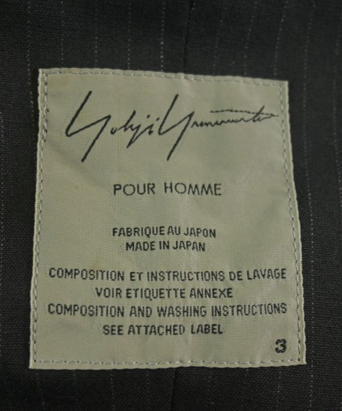yohji yamamoto POUR HOMME（ヨウジヤマモトプールオム）カジュアルジャケット 黒 サイズ:3(M位) メンズ/2200734721013