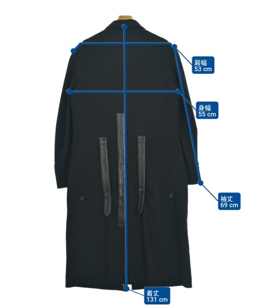 yohji yamamoto POUR HOMME（ヨウジヤマモトプールオム）チェスターコート 黒 サイズ:2(S位) メンズ/2200726634017