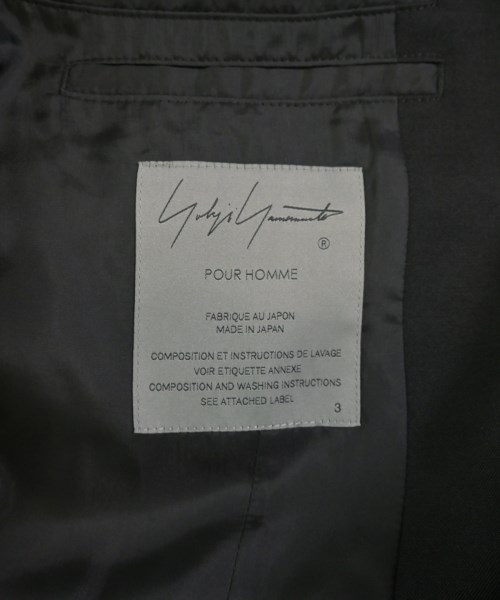 yohji yamamoto POUR HOMME（ヨウジヤマモトプールオム）テーラードジャケット 黒 サイズ:3(M位) メンズ/2200736205016