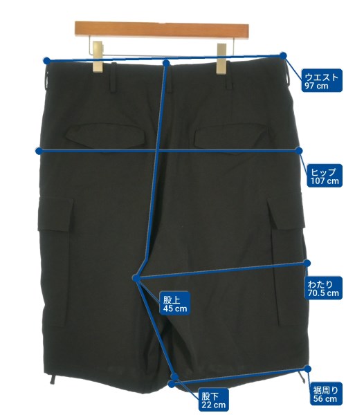 yohji yamamoto POUR HOMME（ヨウジヤマモトプールオム）ショートパンツ 黒 サイズ:3(M位) メンズ/2200724187027