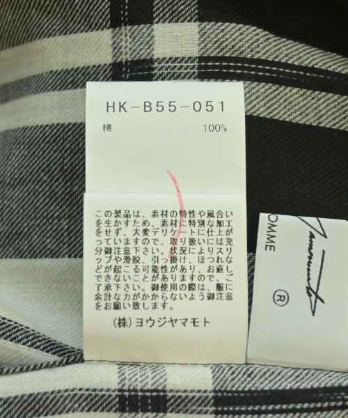 yohji yamamoto POUR HOMME（ヨウジヤマモトプールオム）カジュアルシャツ 黒 サイズ:2(S位) メンズ/2200726928017