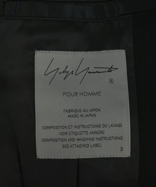 yohji yamamoto POUR HOMME（ヨウジヤマモトプールオム）カジュアルジャケット 黒 サイズ:3(M位) メンズ/2200727595010