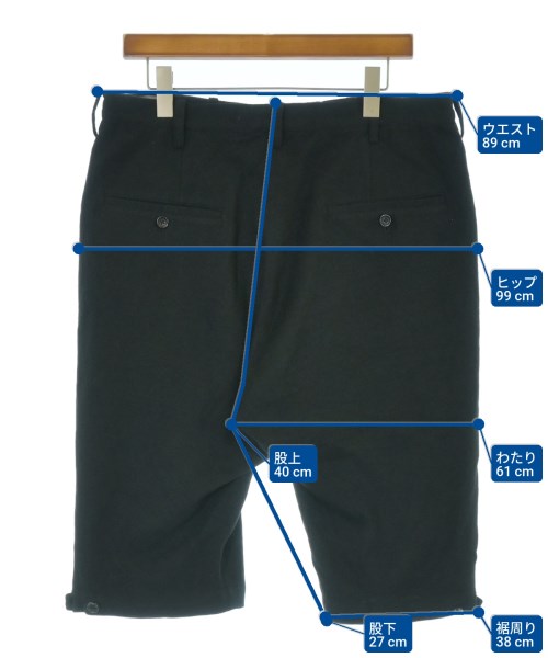 yohji yamamoto POUR HOMME（ヨウジヤマモトプールオム）ショートパンツ 黒 サイズ:2(S位) メンズ/2200683234022