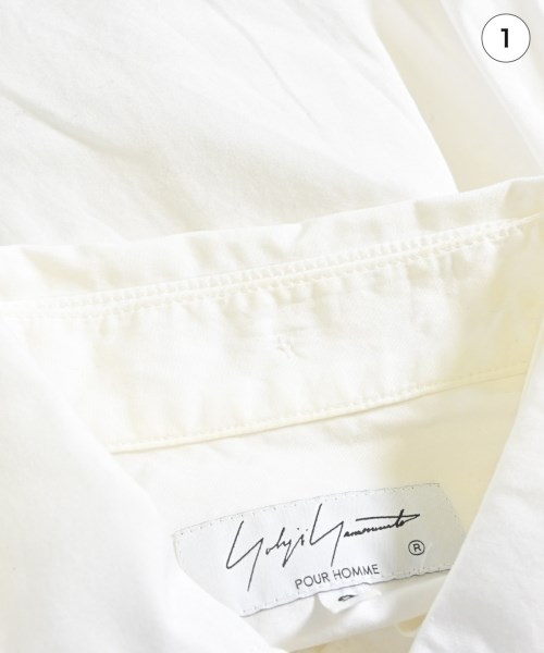 yohji yamamoto POUR HOMME（ヨウジヤマモトプールオム）カジュアルシャツ 白 サイズ:2(S位) メンズ/2200684800035