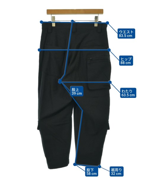 yohji yamamoto POUR HOMME（ヨウジヤマモトプールオム）カーゴパンツ 黒 サイズ:2(S位) メンズ/2200685075029