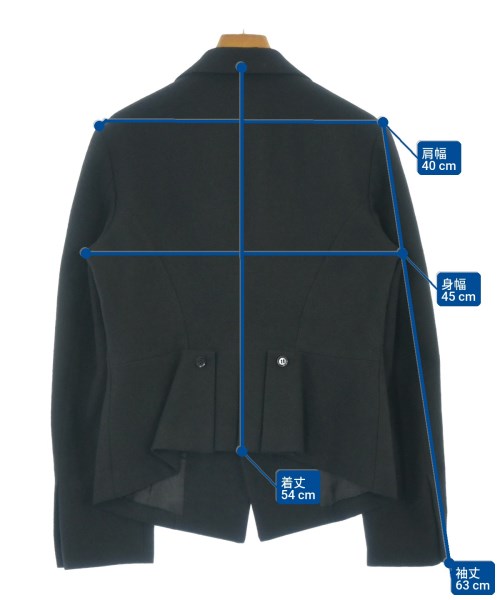 Yohji Yamamoto +NOIR（ヨウジヤマモトプリュスノアール）テーラードジャケット 黒 サイズ:2(S位) レディース/2200619591113