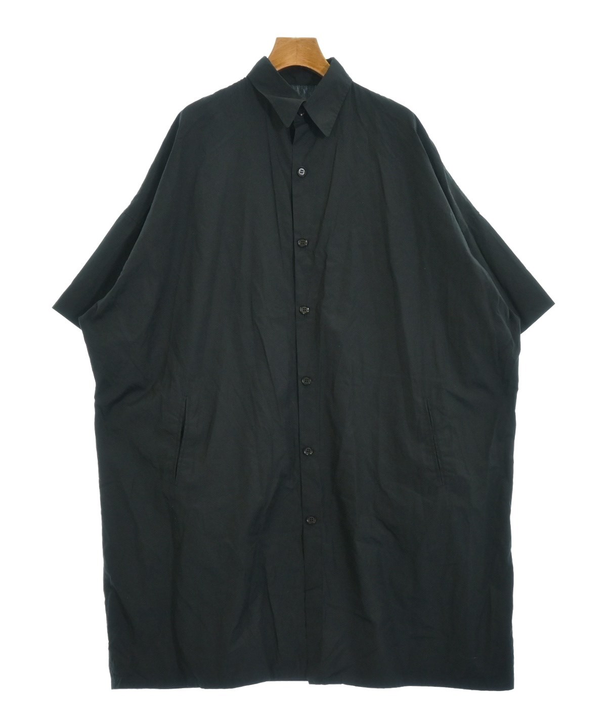 Yohji Yamamoto +NOIR ヨウジヤマモト プリュス ノアール  半袖シャツ 新品同様 サイズ:1 ND-B02-203 ブラック  レディース  無地 Yohji Yamamoto - 美品 Yohji Yamamoto + NOIR ヨウジヤマモト