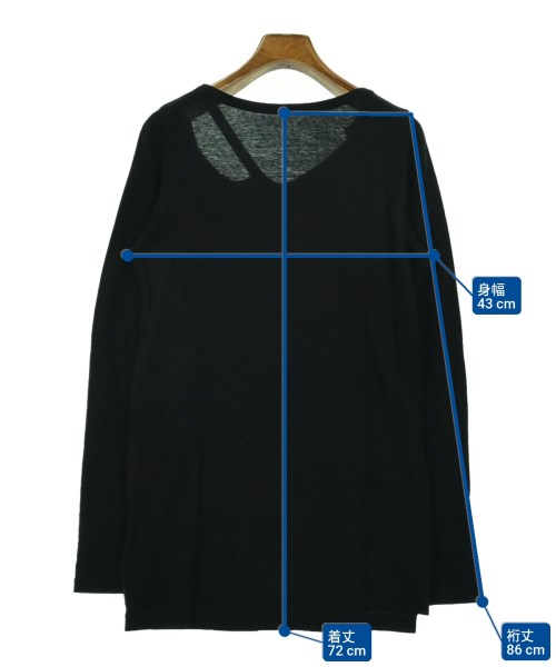 Yohji Yamamoto +NOIR（ヨウジヤマモトプリュスノアール）Tシャツ・カットソー 黒 サイズ:2(S位) レディース/2200608185095
