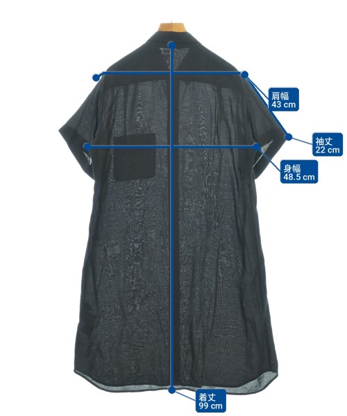 Yohji Yamamoto +NOIR（ヨウジヤマモトプリュスノアール）シャツワンピース 黒 サイズ:1(XS位) レディース/2200718017033