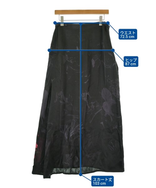 Yohji Yamamoto +NOIR（ヨウジヤマモトプリュスノアール）ロング・マキシ丈スカート 黒 サイズ:3(M位) レディース/2200718547066