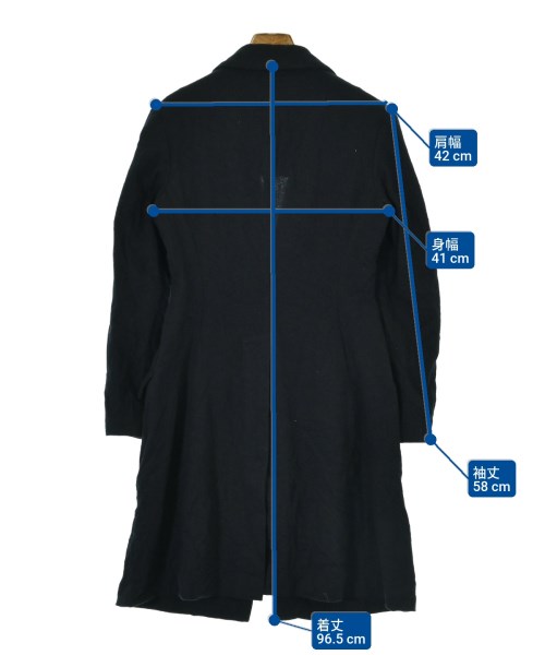 Yohji Yamamoto +NOIR（ヨウジヤマモトプリュスノアール）チェスターコート 紺 サイズ:1(XS位) レディース/2200651723039