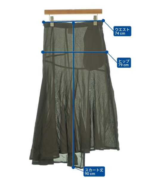Yohji Yamamoto +NOIR（ヨウジヤマモトプリュスノアール）ロング・マキシ丈スカート カーキ サイズ:1(XS位) レディース/2200653075235