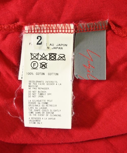 Yohji Yamamoto +NOIR（ヨウジヤマモトプリュスノアール）Tシャツ・カットソー 赤 サイズ:2(S位) レディース/2200707666037