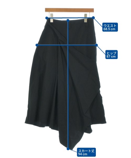 Yohji Yamamoto +NOIR（ヨウジヤマモトプリュスノアール）ロング・マキシ丈スカート 黒 サイズ:1(XS位) レディース/2200661833193