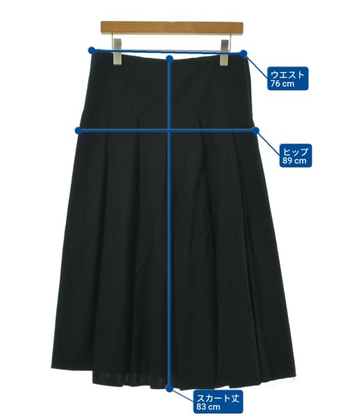 Yohji Yamamoto +NOIR（ヨウジヤマモトプリュスノアール）ひざ丈スカート 黒 サイズ:2(S位) レディース/2200670453016
