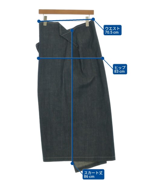 Yohji Yamamoto +NOIR（ヨウジヤマモトプリュスノアール）ロング・マキシ丈スカート 紺 サイズ:2(S位) レディース/2200681315037
