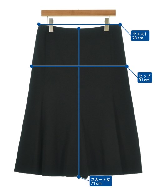 Yohji Yamamoto +NOIR（ヨウジヤマモトプリュスノアール）ひざ丈スカート 黒 サイズ:1(XS位) レディース/2200689133022