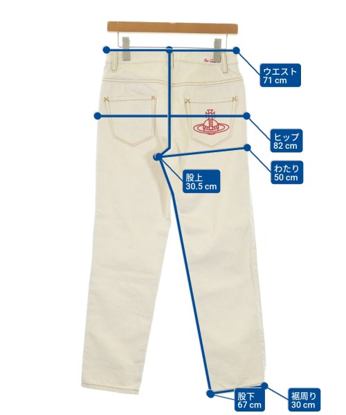 Vivienne Westwood（ヴィヴィアンウエスドウッド）デニムパンツ 白 サイズ:02(M位) レディース/2200620662086