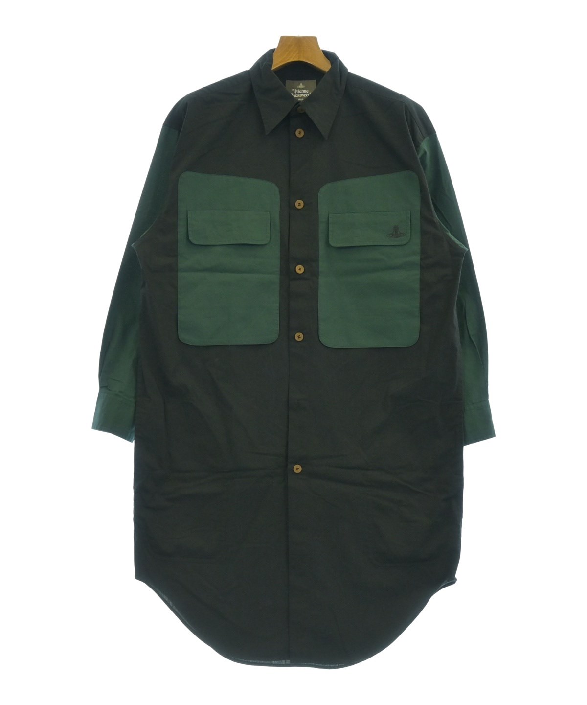 ★変形★ Vivienne Westwood MAN ポロシャツ 半袖 黒 緑 Vivienne Westwood MAN（ヴィヴィアンウエストウッドマン）カジュアル
