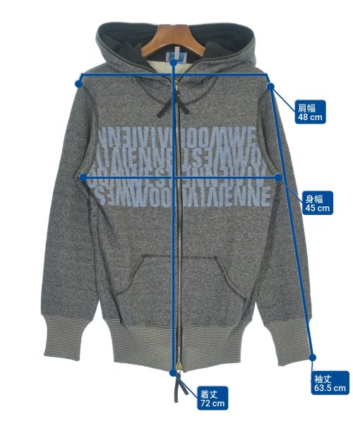 Vivienne Westwood MAN（ヴィヴィアンウエストウッドマン）パーカー グレー サイズ:46(M位) メンズ/2200618230211