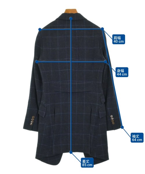 Vivienne Westwood MAN（ヴィヴィアンウエストウッドマン）チェスターコート 紺 サイズ:44(S位) メンズ/2200710830012