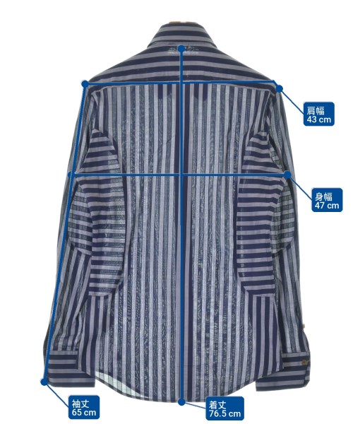 Vivienne Westwood MAN（ヴィヴィアンウエストウッドマン）カジュアルシャツ 紺 サイズ:1(S位) メンズ/2200708922170