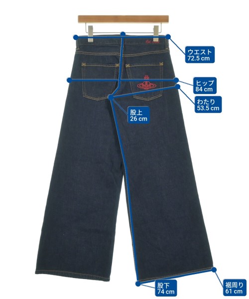 Vivienne Westwood RED LABEL（ヴィヴィアンウエストウッドレッドレーベル）デニムパンツ 紺 サイズ:36(XS位) レディース/2200666456014