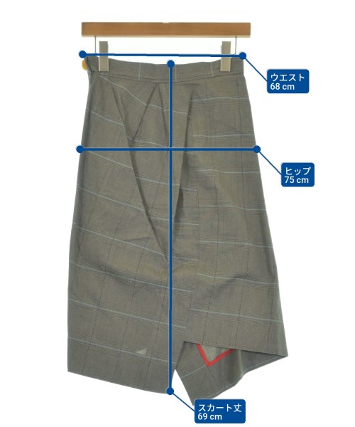 Vivienne Westwood RED LABEL（ヴィヴィアンウエストウッドレッドレーベル）ひざ丈スカート グレー サイズ:2(M位) レディース/2200634357046