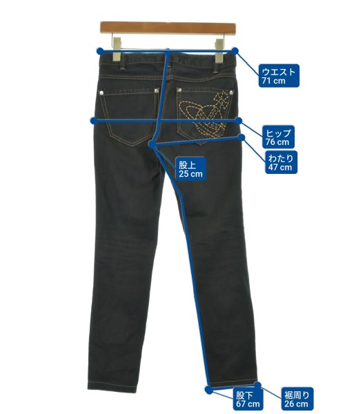 Vivienne Westwood RED LABEL（ヴィヴィアンウエストウッドレッドレーベル）デニムパンツ 黒 サイズ:2(M位) レディース/2200618094066