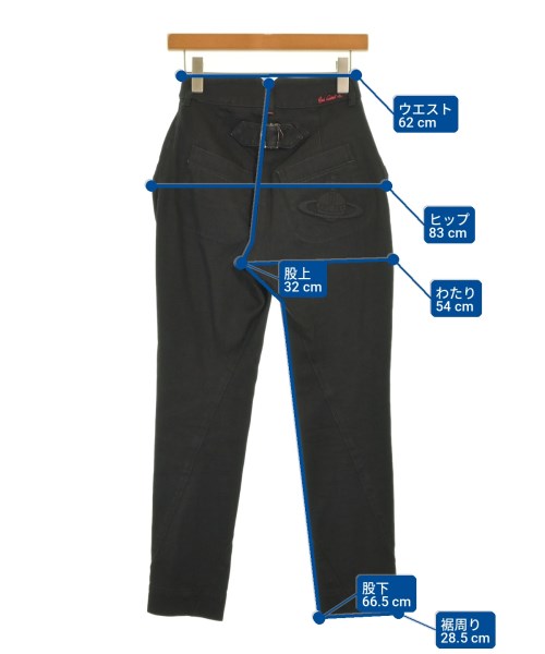 Vivienne Westwood RED LABEL（ヴィヴィアンウエストウッドレッドレーベル）デニムパンツ 黒 サイズ:1(S位) レディース/2200698754096