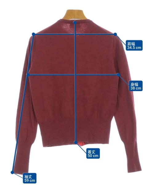 Vivienne Westwood RED LABEL（ヴィヴィアンウエストウッドレッドレーベル）カーディガン 赤 サイズ:3(L位) レディース/2200707722221