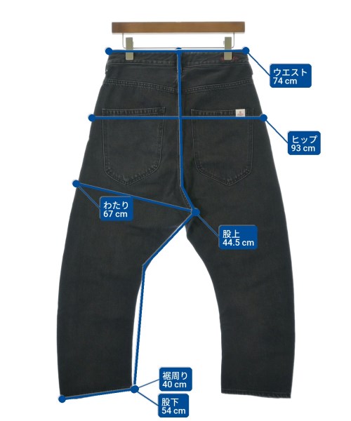 Vivienne Westwood RED LABEL（ヴィヴィアンウエストウッドレッドレーベル）デニムパンツ 黒 サイズ:2(M位) レディース/2200734737038
