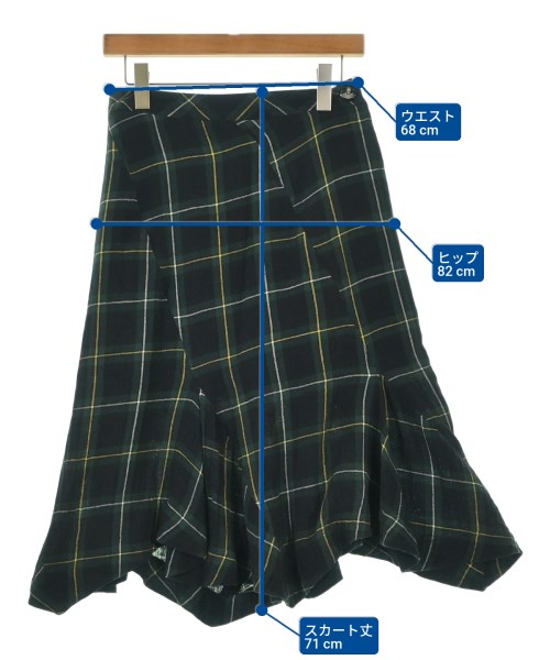 Vivienne Westwood RED LABEL（ヴィヴィアンウエストウッドレッドレーベル）ひざ丈スカート 緑 サイズ:3(L位) レディース/2200687646081