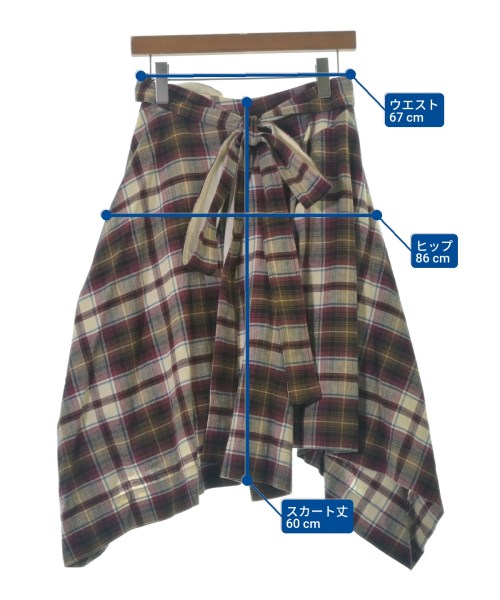 Vivienne Westwood RED LABEL（ヴィヴィアンウエストウッドレッドレーベル）ひざ丈スカート 赤 サイズ:2(M位) レディース/2200688282073